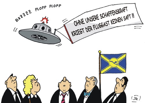 Cartoon: UFO Streik bei Lufthansa (medium) by JotKa tagged lufthansa,ufo,streik,gewerkschaften,luftfahrt,flugausfälle,wirtschaft,geld,finanzen,fluggäste,flugbegleiter,saft,tomatensaft,orangensaft,bordservice,flugreisen,stornierungen,lufthansa,ufo,streik,gewerkschaften,luftfahrt,flugausfälle,wirtschaft,geld,finanzen,fluggäste,flugbegleiter,saft,tomatensaft,orangensaft,bordservice,flugreisen,stornierungen