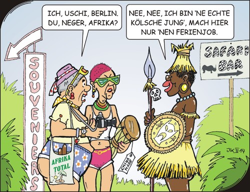 Cartoon: Urlaub in Afrika (medium) by JotKa tagged urlaub,reisen,erholung,sonne,strand,meer,dschungel,savanne,steppe,nashorn,safari,bar,souveniers,fliegen,urlauber,reiseveranstalter,köln,berlin,nepp,show,statisten,hotel,ausflüge,einheimische,eingeborene,neger,pauschalreisen,ausflugsprogramme,urlaub,reisen,erholung,sonne,strand,meer,dschungel,savanne,steppe,nashorn,safari,bar,souveniers,fliegen,urlauber,reiseveranstalter,köln,berlin,nepp,show,statisten,hotel,ausflüge,einheimische