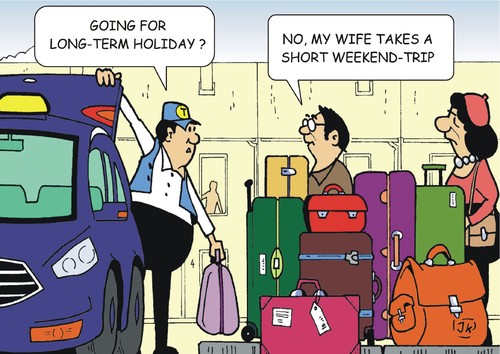 Cartoon: Weekend Holiday (medium) by JotKa tagged holiday,short,stay,long,vacation,vacationer,weekend,suitcase,luggage,taxi,cab,driver,traveling,man,woman,relationship,he,company,car,business,tourism,marriage,holiday,short,stay,long,vacation,vacationer,weekend,suitcase,luggage,taxi,cab,driver,traveling,man,woman,relationship,he,company,car,business,tourism,marriage