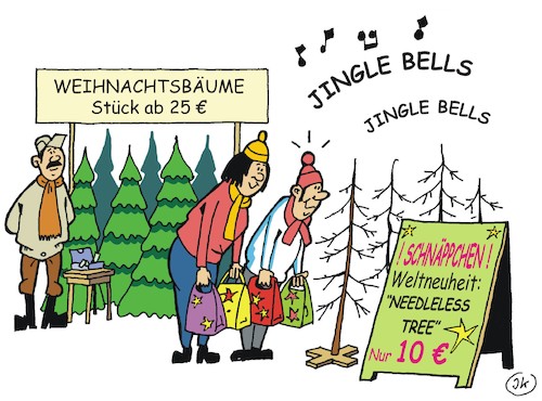 Cartoon: Weihnachtsbäume (medium) by JotKa tagged weihnachtsbaum,tannenbaum,weihnachtsmarkt,weihnachten,feste,krichliche,konsum,verbraucher,schnäppchen,handel,weihnachtsbaum,tannenbaum,weihnachtsmarkt,weihnachten,feste,krichliche,konsum,verbraucher,schnäppchen,handel