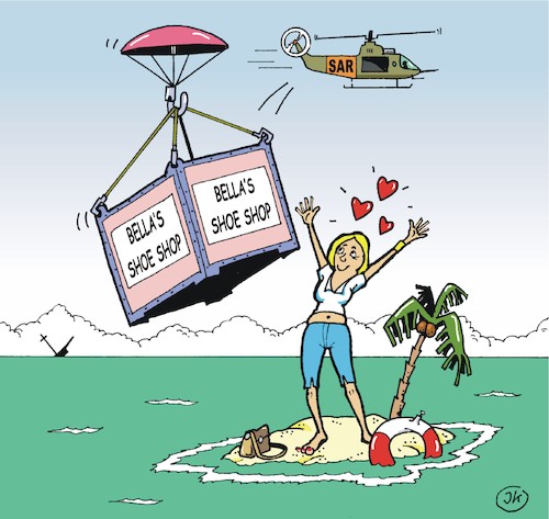 Cartoon: Woman on lonely island (medium) by JotKa tagged island,woman,beach,lake,rescue,sar,airplane,helicopter,stylish,ocean,palms,parachute,island,woman,beach,lake,rescue,sar,airplane,helicopter,stylish,ocean,palms,parachute