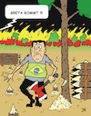 Cartoon: Abholzonaro (small) by JotKa tagged bolsonaro brasilien greta regenwald klima sauerstoff erden abholzungen brandrodungen konsum soja palmöl rinderzucht verbraucher natur umwelt