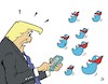 Cartoon: AUSGETWITTERT (small) by JotKa tagged donald trump usa us wahlen social media soziale medien white house präsident wahlkampf joe biden twitter facebook