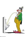 Cartoon: Wenn Clowns müssen (small) by JotKa tagged clown zirkus freude spass lachen manege toilette clo pissoir wc blumen hut spritze