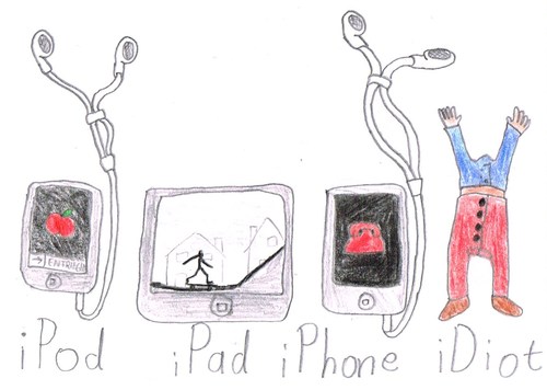 Cartoon: das neue Appleprodukt (medium) by Salatdressing tagged ipad,ipod,iphone,apple,idiot,appleprodukt,appleprodukte,smartphone,smartphones