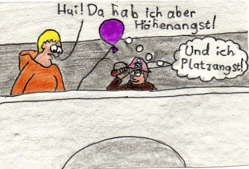 Cartoon: Höhen- und Platzangst (medium) by Salatdressing tagged hoch,tiefe,höhe,brücke,säbel,luftballon,pirat,ballon,angst,höhenangst,platzangst