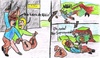 Cartoon: Supermarkt (small) by Salatdressing tagged held,helden,superhelden,verbrecher,verbrechen,räuber,bankräuber,mafiaboss,bank,banküberfall,kampf,strafe
