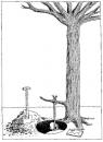 Cartoon: no title (small) by King George tagged baum,brief,spaten,loch,