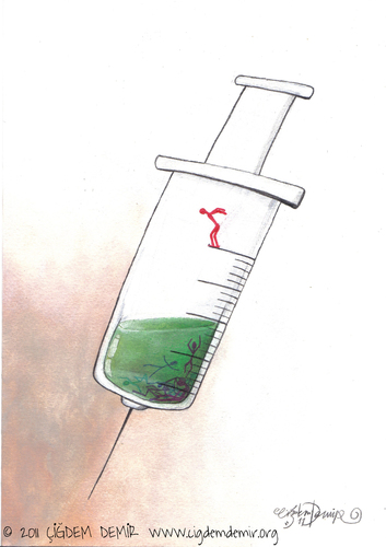 Cartoon: DRUG (medium) by CIGDEM DEMIR tagged drug