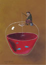 Cartoon: Apple-3 (small) by CIGDEM DEMIR tagged apple,cigdem,demir,cartoon,art,fish,fisher,man,red