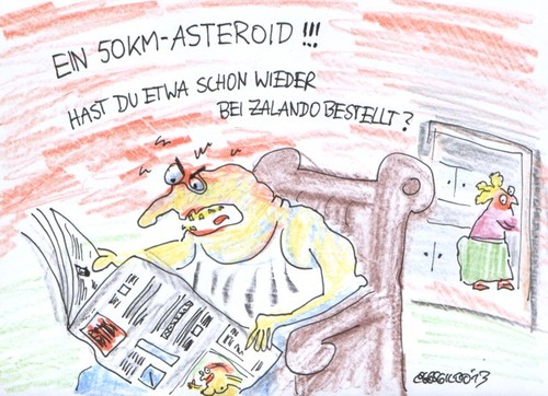Cartoon: Asteroid (medium) by Eggs Gildo tagged ehekrach,ehe,zalando,asteroid