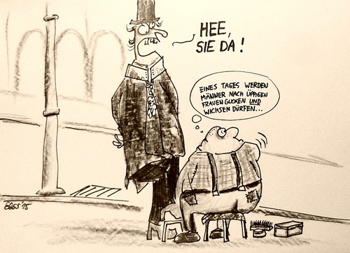 Cartoon: Der Visionär (medium) by Eggs Gildo tagged arbeit,ausbeutung,erdbeereis