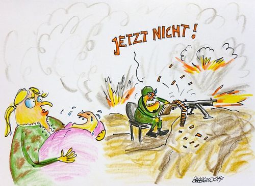 Cartoon: Konfliktpotenzial (medium) by Eggs Gildo tagged bundeswehr,familie,ursula,von,der,leyen,konflikt