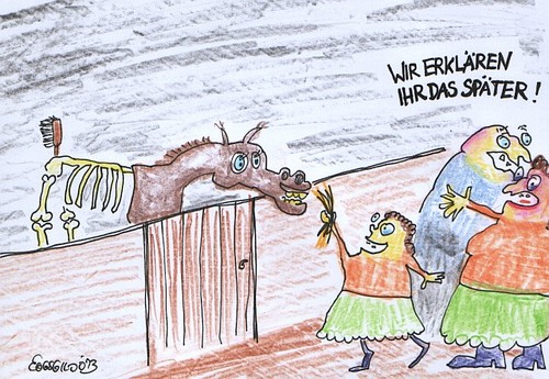 Cartoon: Pferdefleisch (medium) by Eggs Gildo tagged pferdefleisch