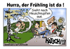Cartoon: Hurra! Der Frühling ist da. (small) by karicartoons tagged allergie,allergiker,birke,blütenpollen,cartoon,frühling,pollen,pollenallergie