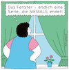 Cartoon: Fensterblick (small) by Katharina Greve tagged tv,netflix,serien,fenster