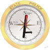 Cartoon: Police compass (small) by bernie tagged racism