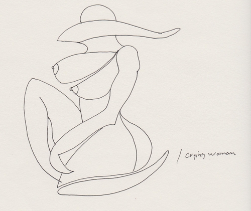 Cartoon: Crying woman (medium) by Babak Mo tagged babakmohammadi,graphicdesign,typography,painting,art,kunst,grafik