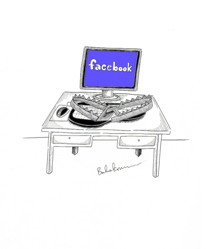 Cartoon: Facebook (medium) by Babak Mo tagged facebook,babakmohammadi,cartoon,karikature