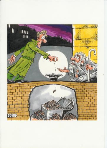 Cartoon: beggar story (medium) by Dluho tagged money,,obdachlos,betteln,penner,schnorren,bettler,heimatlos,armut,arm,reicht,reichtum,geld,existenzminimum,gemeinschaftssinn,gleichberechtigung,chancen,chancengleichheit,einkommen,klassengesellschaft,klassengegensätze,kluft,lebensqualität,soziale kälte,soziale diskriminierung,solidarität,unterschicht,soziale,kälte,diskriminierung