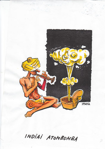 Cartoon: Indian nuclear (medium) by Dluho tagged india,illustration,illustrationen,bombe,atombombe,krieg,waffen,indien