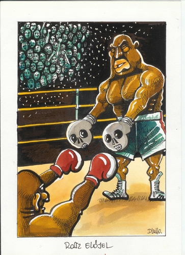 Cartoon: Scary man (medium) by Dluho tagged sport