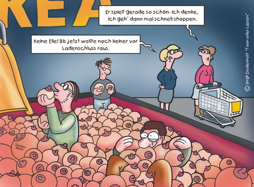 Cartoon: Bällebad (medium) by Dodenhoff Cartoons tagged mann,frau,ehe,einkaufen,shoppen,spielen
