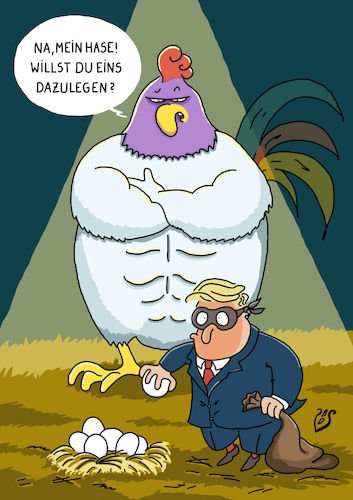 Cartoon: eierknappheit usa (medium) by Dodenhoff Cartoons tagged trump,ostern,usa,eierknappheit,vogelgrippe,ostereier,eierklau,präsident,trump,ostern,usa,eierknappheit,vogelgrippe,ostereier,eierklau,präsident