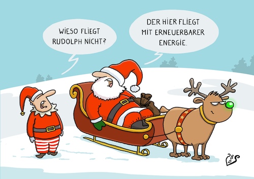 Cartoon: grüne energie (medium) by Dodenhoff Cartoons tagged traditionen,überdenken,weihnachtsmann,nachhaltigkeit,rentier,mobilität,erneuerbare,energie,festtage,weihnachtswichtel,klimaschutz,traditionen,überdenken,weihnachtsmann,nachhaltigkeit,rentier,mobilität,erneuerbare,energie,festtage,weihnachtswichtel,klimaschutz