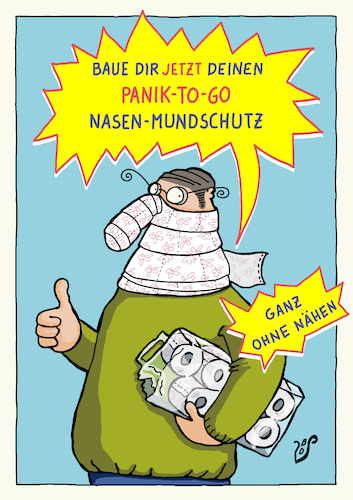 Cartoon: Mundschutz Lifehack (medium) by Dodenhoff Cartoons tagged mundschutzbauen,diy,hamsterer,toilettenpapier,panik,angst,existenzangst,vollekeller,kelleraufräumen,abstellraumaufräumen,sorge,hygiene,ressourcen,sicherheit,schutz,mundschutzbauen,diy,hamsterer,toilettenpapier,panik,angst,existenzangst,vollekeller,kelleraufräumen,abstellraumaufräumen,sorge,hygiene,ressourcen,sicherheit,schutz