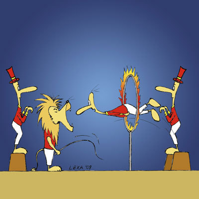 Cartoon: Autorität (medium) by lexatoons tagged autorität,dressur,zirkus,circus,löwe,dompteur