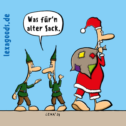 Cartoon: lexatoon Alter Sack (medium) by lexatoons tagged lexatoon,alter,sack,weihnachten,weihnachtsmann,elfen,wichtel,schabernack,geschenke,santaclaus,chrismas,lexatoon,alter,sack,weihnachten,weihnachtsmann,elfen,wichtel,schabernack,geschenke,santaclaus,chrismas