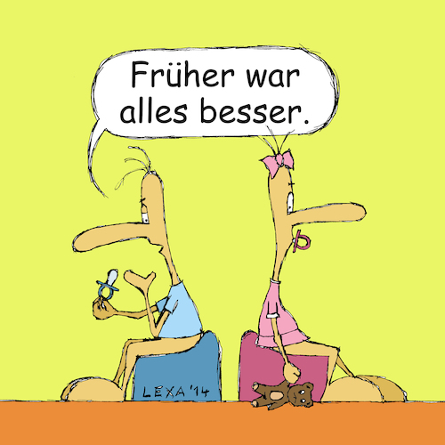 Cartoon: lexatoon Früher wars besser (medium) by lexatoons tagged lexatoon,früher,war,alles,besser,kinder,kindermund,lexatoon,früher,war,alles,besser,kinder,kindermund