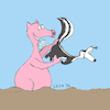 Cartoon: ode skunk (small) by lexatoons tagged schwein,stinktier,skunk,pig,stinken,parfüm,gestank,duft