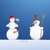 Cartoon: lexatoon Schneemänner unter sich (small) by lexatoons tagged lexatoon schneemans möhre penisneid schwanzvergleich winter männer rivalen konkurenz
