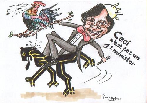 Cartoon: Belgian 1st Minister Di Rupo (medium) by Maggy tagged minister,di,rupo,flemisch,wallonisch,belgium,battle