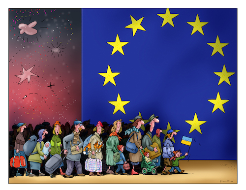 Cartoon: Flüchtlinge (medium) by kurtu tagged flüchtlinge,flüchtlinge