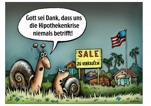 Cartoon: hipotheka (medium) by kurtu tagged no,schnecke,immobilie,hypothek,hypothekenkrise,haus,wohnung,usa,amerika,verkauf,armut,deutsche aktie,bank,börse,darlehen,ratenzahlung,zins,kredit,insolvenz,wirtschaftskrise,gläubigerschutz,deutsche,aktie