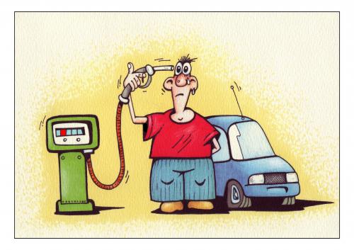 Cartoon: tankstelle (medium) by kurtu tagged no,,öl,benzin,preise,teuer,tankstelle,auto,fahren,bezahlen,ölpreise,zapfsäule,selbstmord,rohstoff,energiekrise