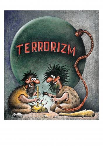 Cartoon: terrorizm (medium) by kurtu tagged no,,terrorismus,neandertaler,höhlenmensch,primitiv,bombe,anzünden,feuer,lagerfeuer,schuld,lunte,explosion,unwissenheit,naivität,unachtsamkeit,eigennutz,propaganda,sicherheit,schutz