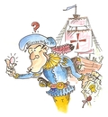 Cartoon: Kolumbus und sein Ei (small) by talbiez tagged kolumbus,ei,des,schiff,entdecker,santa,maria