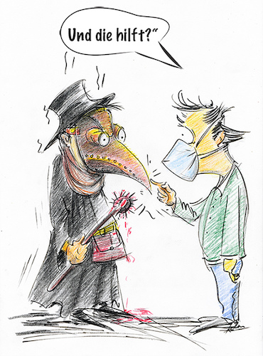 Cartoon: Dr. Corina versteht kein Spass (medium) by kugel2020 tagged corina,virus,maske,sado,maso,angst,krankheit