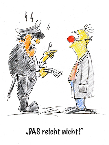 Cartoon: Mundschutz auch für Clowns (medium) by kugel2020 tagged mundschutz,corona,polizei,brd,deutschland,krnkheit,maske