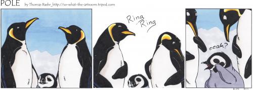 Cartoon: POLE Strip No.27 (medium) by Penguin_guy tagged penguins,pinguine,pets,tiere,animals,familie,family,cell,phone,handy,pinguine,tiere,vögel,natur,seetaucher,lernen,taucher,meer,kalt,antarktis,handy,telefon,telefonieren,kind,jugend,familie,technik,technologie,fortschritt,entwicklung,kommunikation,medium,medien,klingeln,kommunikationsmittel