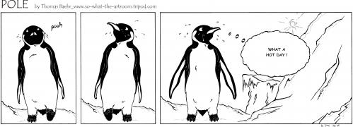 Cartoon: POLE Strip No. 45 (medium) by Penguin_guy tagged penguins,pinguine,pets,tiere,animals,global,warming,treibhauseffekt,erderwaermung,umweltverschmutzung,pollution,summer,sommer,hot,heiss,sonne,sun,pinguin,kaiserpinguin,tier,vogel,wasservogel,familie,baby,südpol,arktis,antarktis,nordpol,polarkreis,erderwärmung,klimawandel,umweltverschmutzung,regenfälle,massensterben,aussterben,bedroht,ozonloch,treibhauseffekt