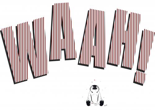 Cartoon: WAAH! (medium) by Penguin_guy tagged animals,tiere,penguins,pinguine,pets,sad,weinen,heulen,haustiere,crying,thomas,baehr,klimawandel,climate,change