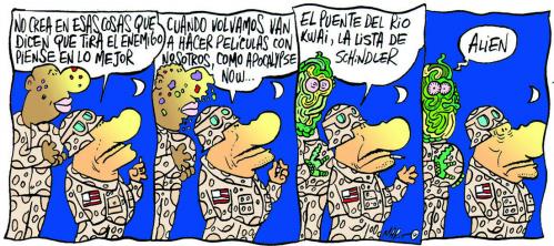 Cartoon: Absurda Guerra (medium) by Mario Almaraz tagged soldados