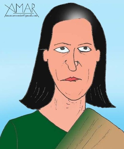 Cartoon: Soniya Gandhi (medium) by Amar cartoonist tagged soniya,gandhi,caricature