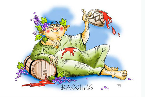 Cartoon: Bacchus (medium) by paraistvan tagged mithology,god,wine,bacchus