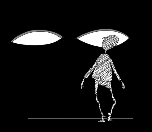 Cartoon: I look out of my head (medium) by paraistvan tagged look,out,of,my,head,ich,schaue,aus,meinem,kopf
